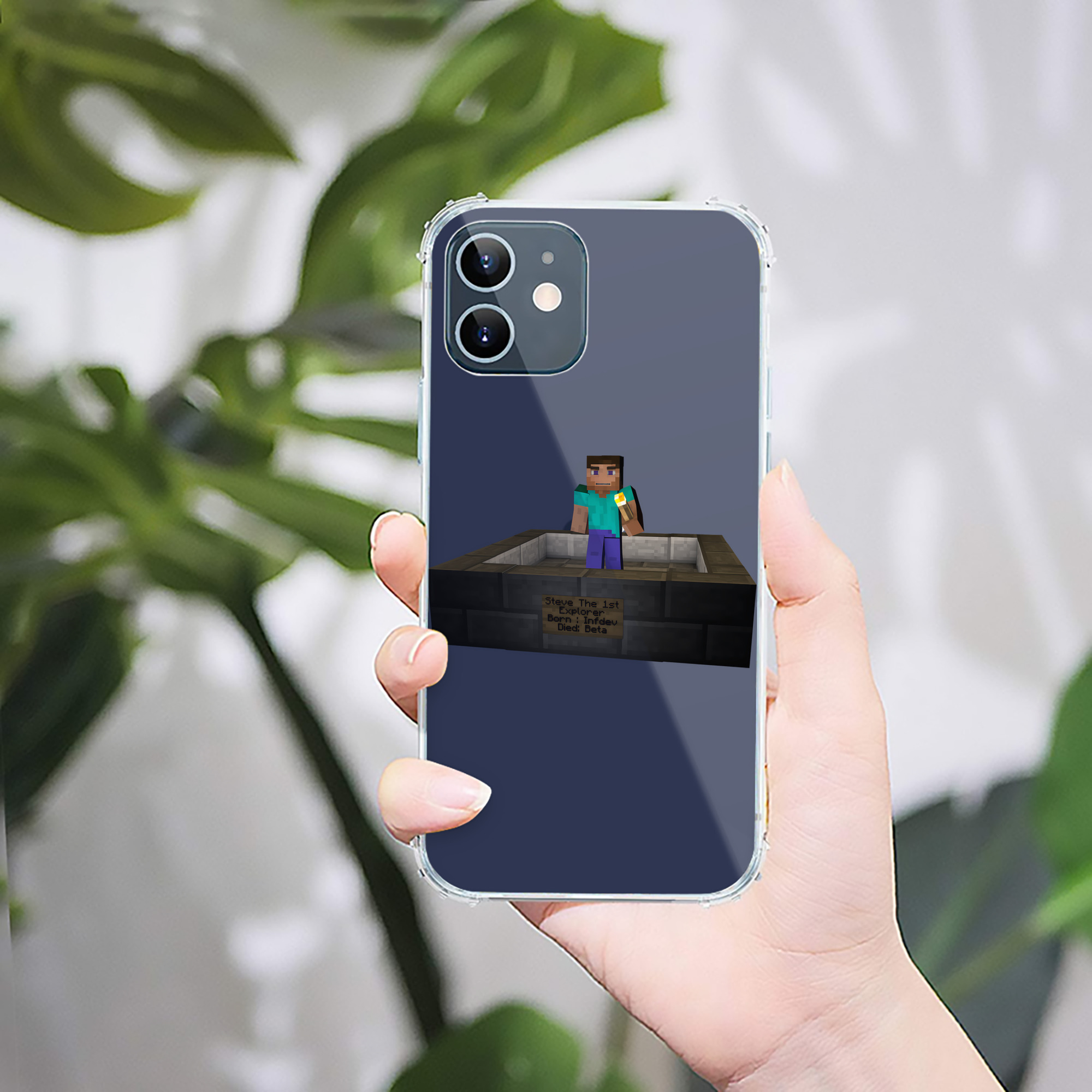 （画像用） マインクラフト ブロックの世界 Minecraft MC Block world 【iPhone 12シリーズ対応】透明スマホケース（クリアソフトケース）